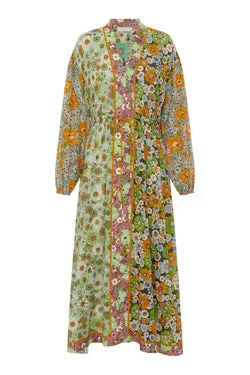 ORANGE BLOSSOM SPLICED MIDI DRESS