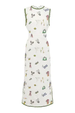 PLAY EMBROIDERED MIDI DRESS