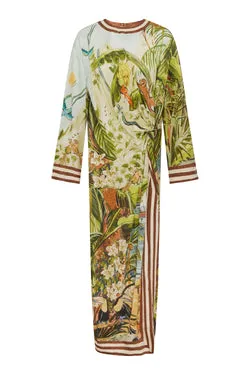 TOUCAN TANGO SILK MIDI DRESS