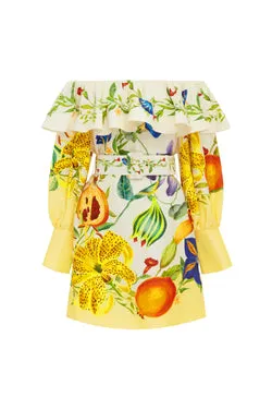 FLORES FLORAL MINI DRESS