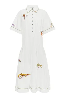 CAMELIA EMBELLISHED SHIRTDRESS