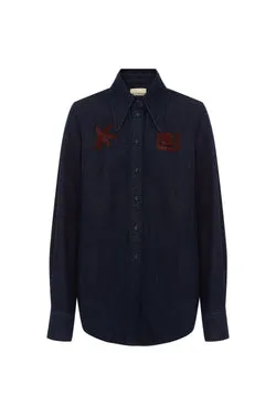DELANY EMBELLISHED DENIM SHIRT