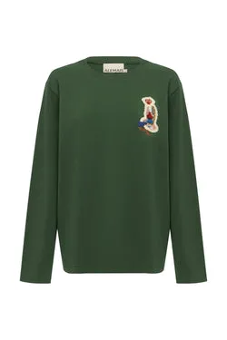 CARMINE EMBROIDERED LONG SLEEVE TEE