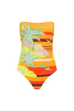 PALM ISLAND STRAPLESS ONE PIECE