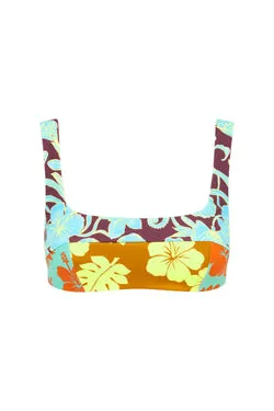 POPPY SPLICED SQUARE NECK TOP