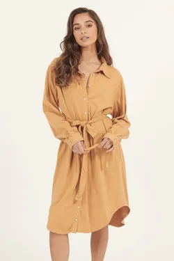 ARIA KNIT SHIRT DRESS - MARMALADE