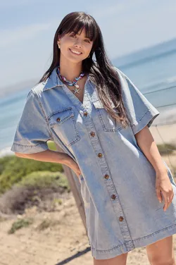 Arlo Shirt Dress - Summer Blue