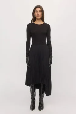 Asymmetric Pleat Skirt