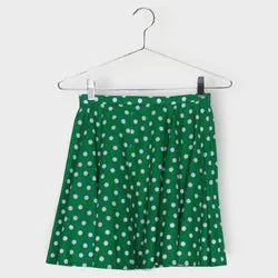 Cotton Spotty A-Line Mini Skirt