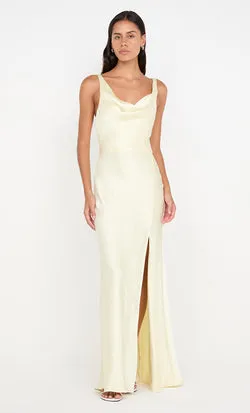 AUSTEN COWL NECK MAXI DRESS - ICE YELLOW