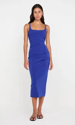 KARINA TUCK MIDI DRESS - SAPPHIRE