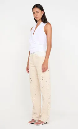 QUINN PANT  - NATURAL/WHITE