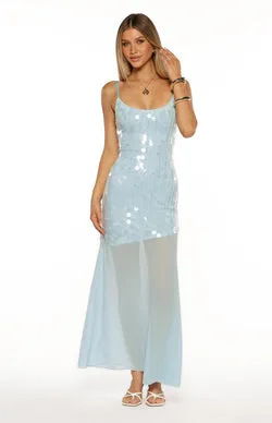Belinda Light Blue Sequin Maxi Dress