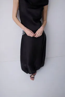 BLACK DOUBLE ORGANZA SUSPEND SKIRT