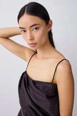 CHOCOLATE COTTON METAL RECALIBRATE DRESS