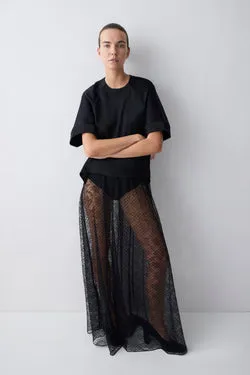 BLACK SPOT LACE RENEWAL SKIRT