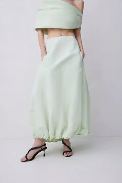 PISTACHIO TAFFETA SUSPEND SKIRT