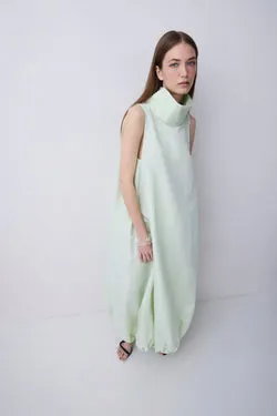 PISTACHIO TAFFETA SUSPEND DRESS