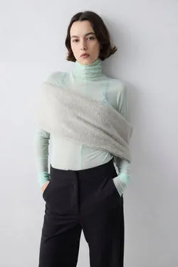GREY ALPACA FUR THE SHRUG