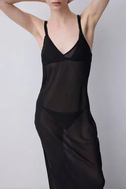 BLACK GEORGETTE THE SLIP DRESS
