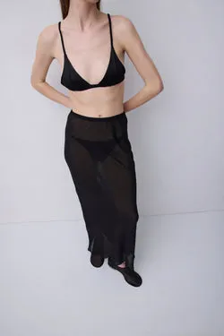 BLACK GEORGETTE THE SLIP SKIRT