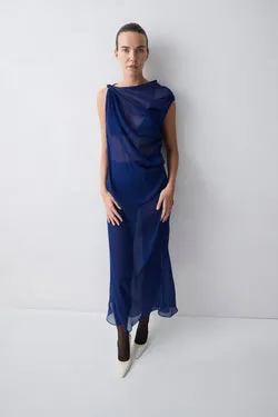 ROYAL SILK GEORGETTE TUMBLE DRESS
