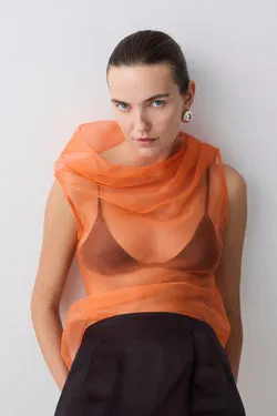 MANDARIN ORGANZA CEZANNE TOP