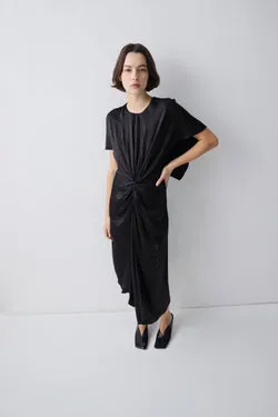 BLACK SILK ILLUSIONIST DRESS