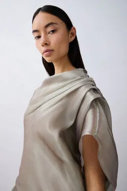 BRONZE LIQUID ORGANZA DECODE DRESS