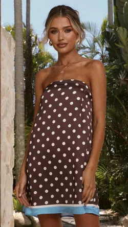 Linnea Mini Dress - Brown Polka