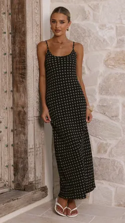 Shania Maxi Dress - Black Floral