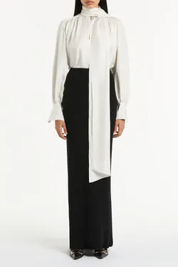 BLACK CREPE BIAS SKIRT