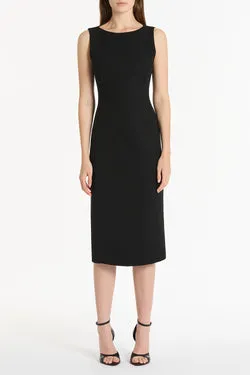 BLACK CREPE SHEATH DRESS