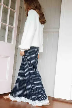 Velman Skirt - Blue Polka Dot