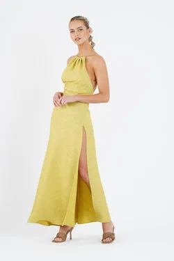 CAPRICORN DRESS IN GOLDEN STRAW