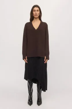 Cashmere V Jumper Mahogany