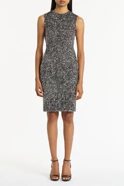 CHROME CRUSHED SEQUIN MINI DRESS