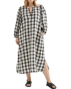 Size 16 | Commonry Check Linen Midi Dress