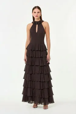 YASIRA DRESS - ESPRESSO