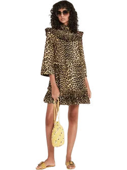 Size XS | Ganni Cotton Bijou Ruffle Mini Dress