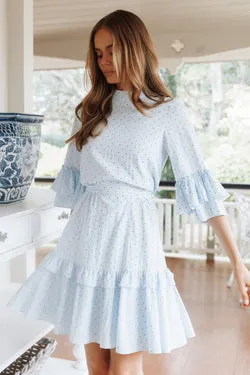 Peta Dress - Blue Polka Dot