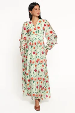 Vayla Maxi Dress - Green Painted Floral