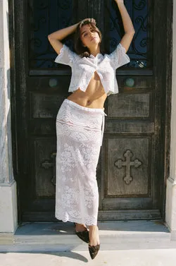 Florence Midi Skirt | White