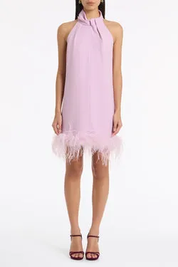 FLOSS CREPE FEATHER MINI DRESS