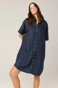 FOREVER SHIRT DRESS - DARK NAVY