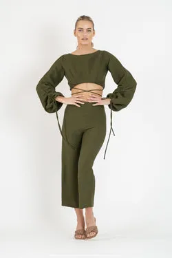 GIGI CULOTTE IN OLIVE LINE