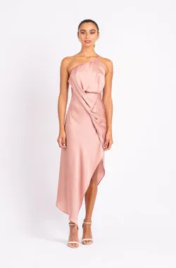 HARLEQUIN DRESS IN DUSTY ROSE