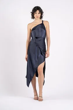 HARLEQUIN DRESS IN NAVY
