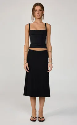 Hideaway Midi Skirt (Black)