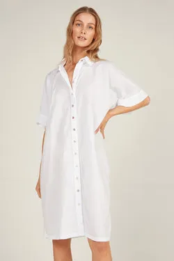HOLIDAY SHIRT DRESS - BLANC